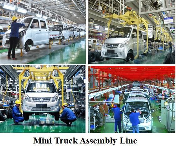 가벼운 의무 픽업 트럭 일관 작업, 화물 수송기 트럭 생산 공장, 자동 조립 공장 투자 1